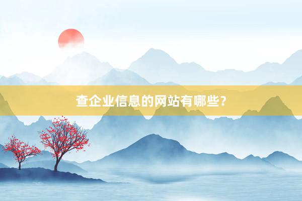 查企业信息的网站有哪些?